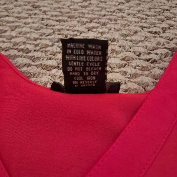 *Final Price* Cotton Express blouse women's medium M red office career formal - Picture 7 of 10